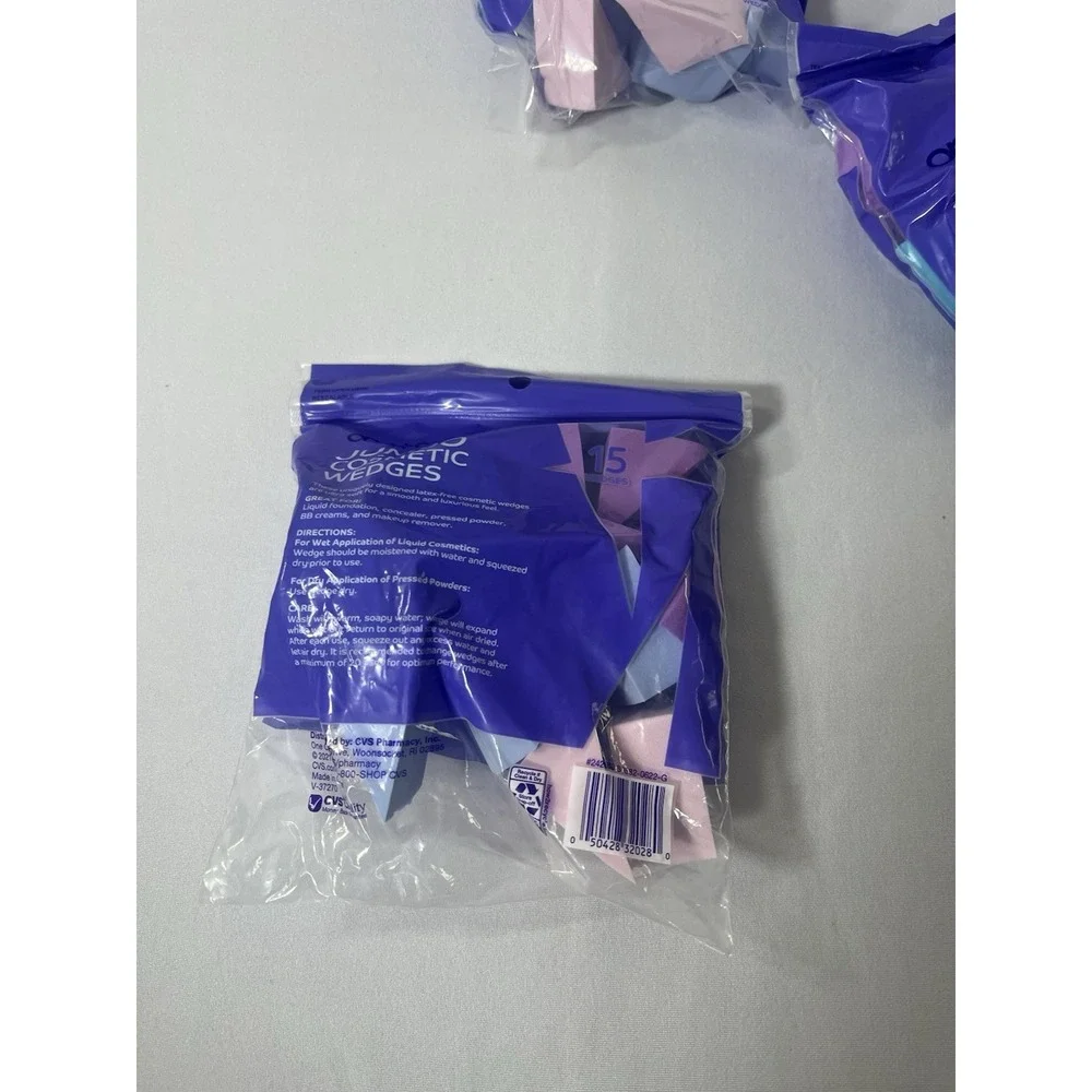 JUMBO COLORED COSMETIC WEDGES 15 COUNT LATEX FREE‎ [5 PACK] 75 Total Wedges